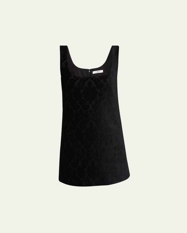 Tonal Floral Tank Top Mini Dress